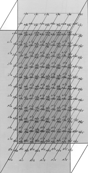 Schema driedimensionaal systeem © De Appel, Amsterdam & de kunstenaar(s)/the artist(s)