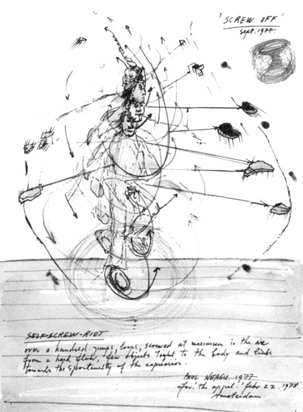 Schets voor Screw Off, 1977 Paul Neagu