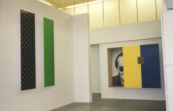 links: Peter Hopkins, It's a small World, 1987 en Alive with Pleasure, 1987; rechts: Wallace & Donohue, Fucking as the Public Mind, 1987. <em>fotograaf: © Hans Sonneveld</em> Hans Sonneveld