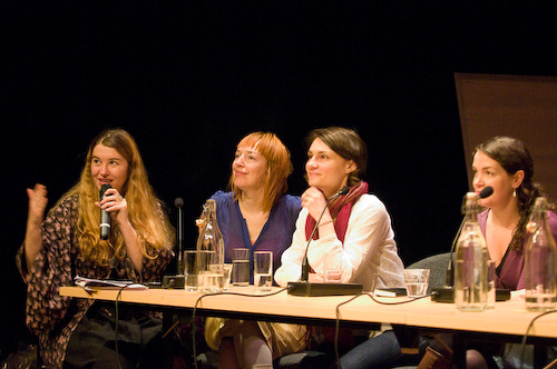 Ann Demeester, Myriam van Imschoot, Sophie Delpeux & Eva Wittocx. <em>fotograaf: Cassander Eeftinck Schattenkerk</em>