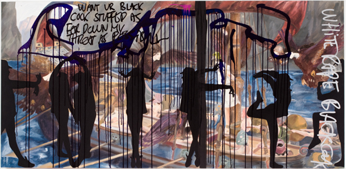 Bjarne Melgaard/Rod Bianco, Untitled, 2010, olie en krink markers op doek, 198.8 cm x 96.5 cm x 5.1 cm. <em>fotograaf: Jason Mandella</em>