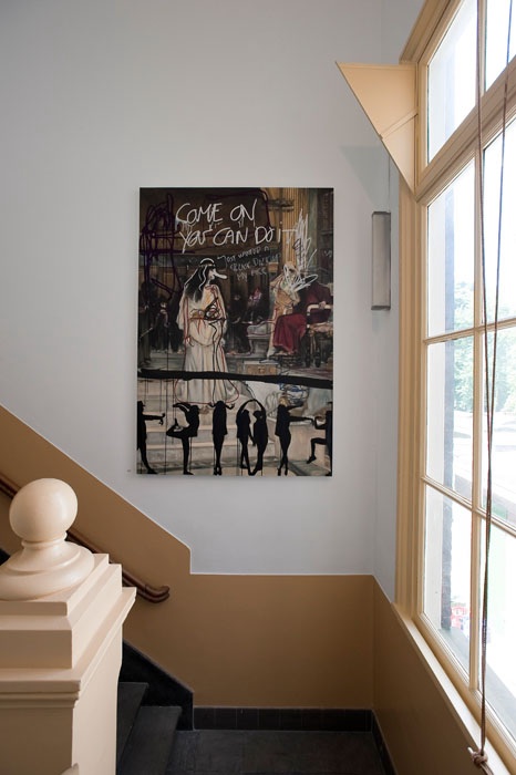 Bjarne Melgaard/Rod Bianco, Zonder titel, 2010, olie en krink markers op doek, 134 cm x 198.1 cm x 4.4 cm. <em>fotograaf: cassander Eeftinck-Schattenkerk</em>