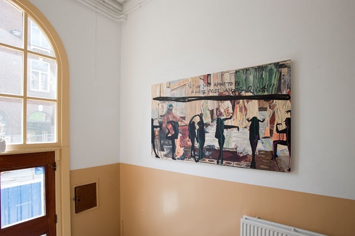 Bjarne Melgaard/Rod Bianco, Zonder titel, 2010, olie en krink markers op doek, 198.1 cm x 114.3 cm x 4.4 cm. <em>fotograaf: Cassander Eeftinck-Schattenkerk</em>