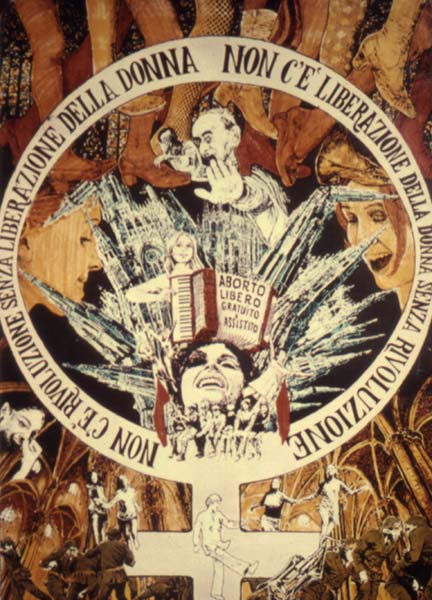 Affiche 'Aborto libero, gratuito & assisto' © De Appel, Amsterdam & de kunstenaar(s)/the artist(s)