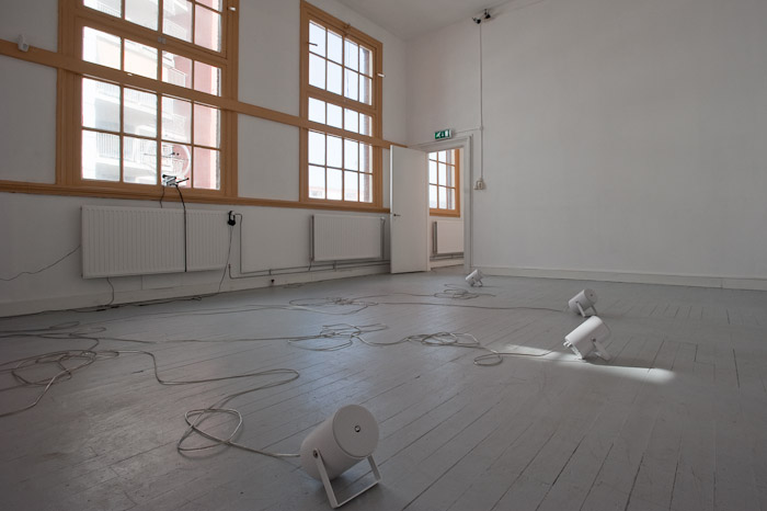 Maze de Boer, Sound-on-Sound, 2011. Directional microphone, headphones, speakers, ButtKicker (bass subwoofer), cables, Courtesy of the artist