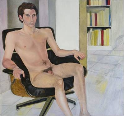 Sylvia Sleigh,Max Warsh Seated Nude, 2006. Olieverf op doek. Courtesy Fraymond-Guth Ltd. Fine Arts