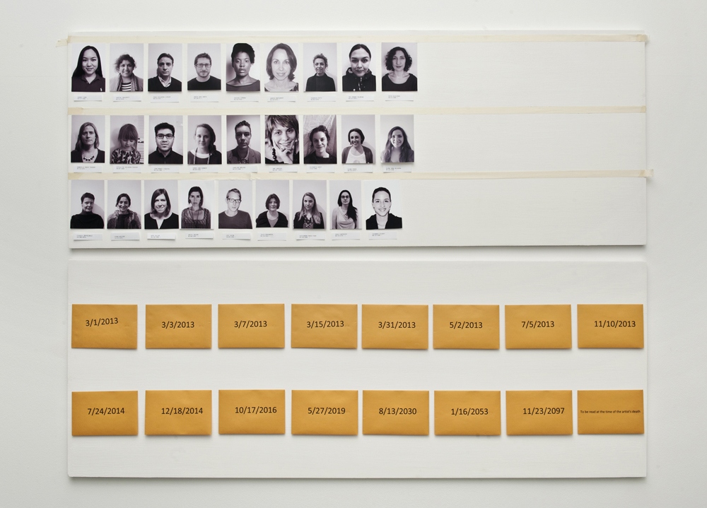 Pablo Helguera, Vita Vel Regula, 2013, game for 50 participants to be played once; concluding in 2097. installation view. <em>fotograaf: Luigi Acerra</em>