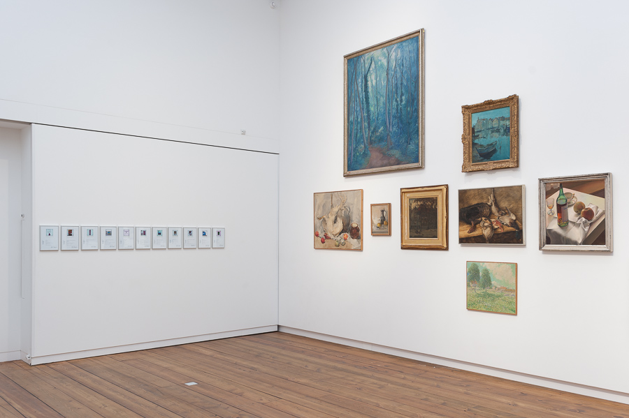 Matthieu Laurette, Dio Rovers, Jan van Herwijnen, Lydia Davis, Jacob Dooyewaard, Eduard Karsen, Conrad Kickert, William Henry Singer, Willem Knip, Wout Schram. <em>fotograaf: Cassander Eeftinck Schattenkerk</em>