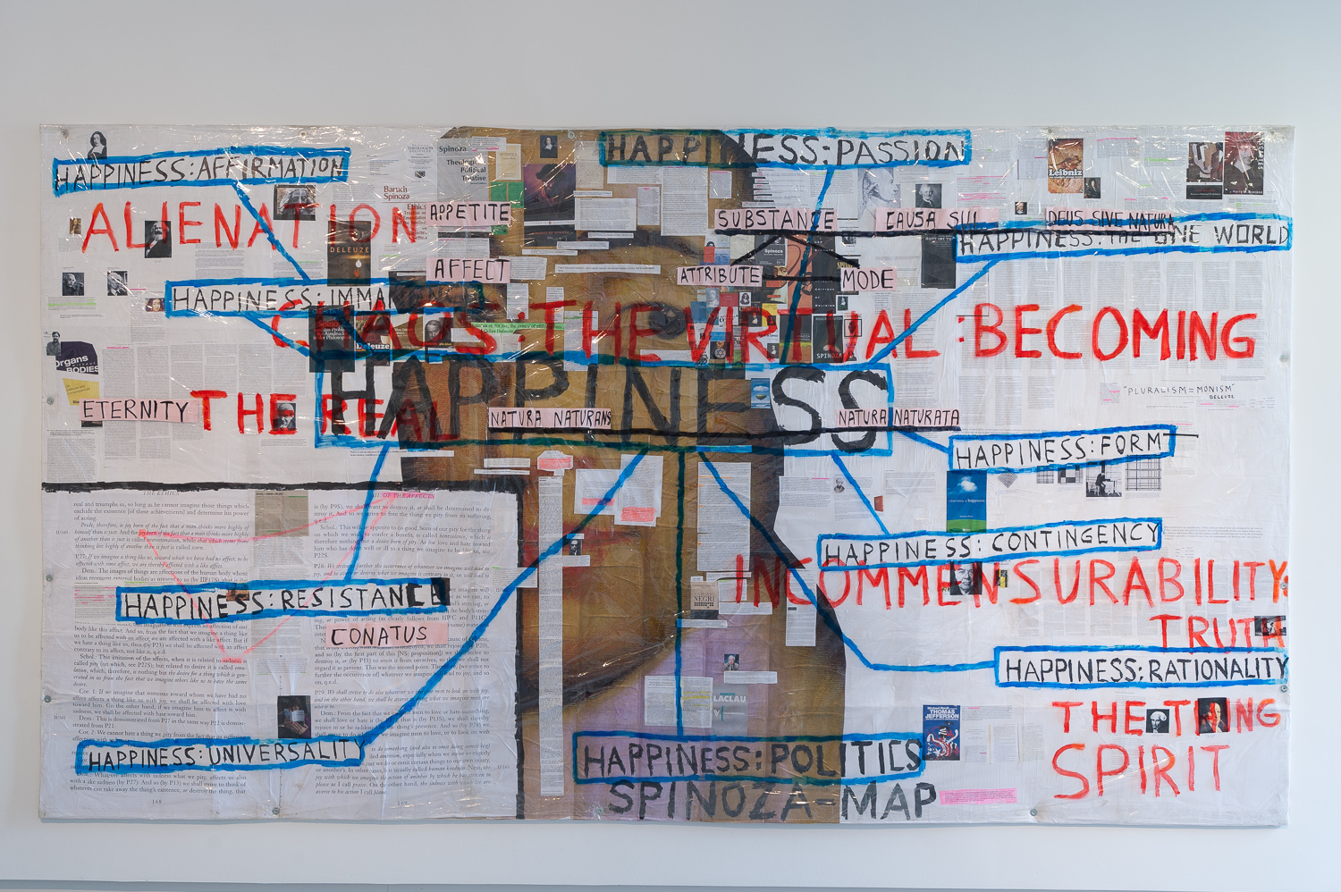Thomas Hirschhorn & Marcus Steinweg, Spinoza Map, 2007. <em>fotograaf: Cassander Eeftinck Schattenkerk</em>