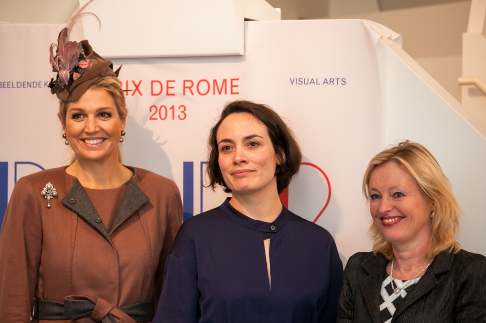 Koningin Maxima, Falke Pisano en Jet Bussemakers. <em>fotograaf: Shinto Otani</em>