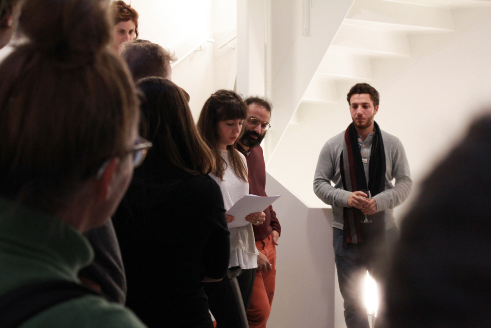 Apples in the Cosmos // Apples in the Sea, first Benefit Event (27 March) by de Appel Curatorial Programme. <em>fotograaf: Carina Erdmann</em>