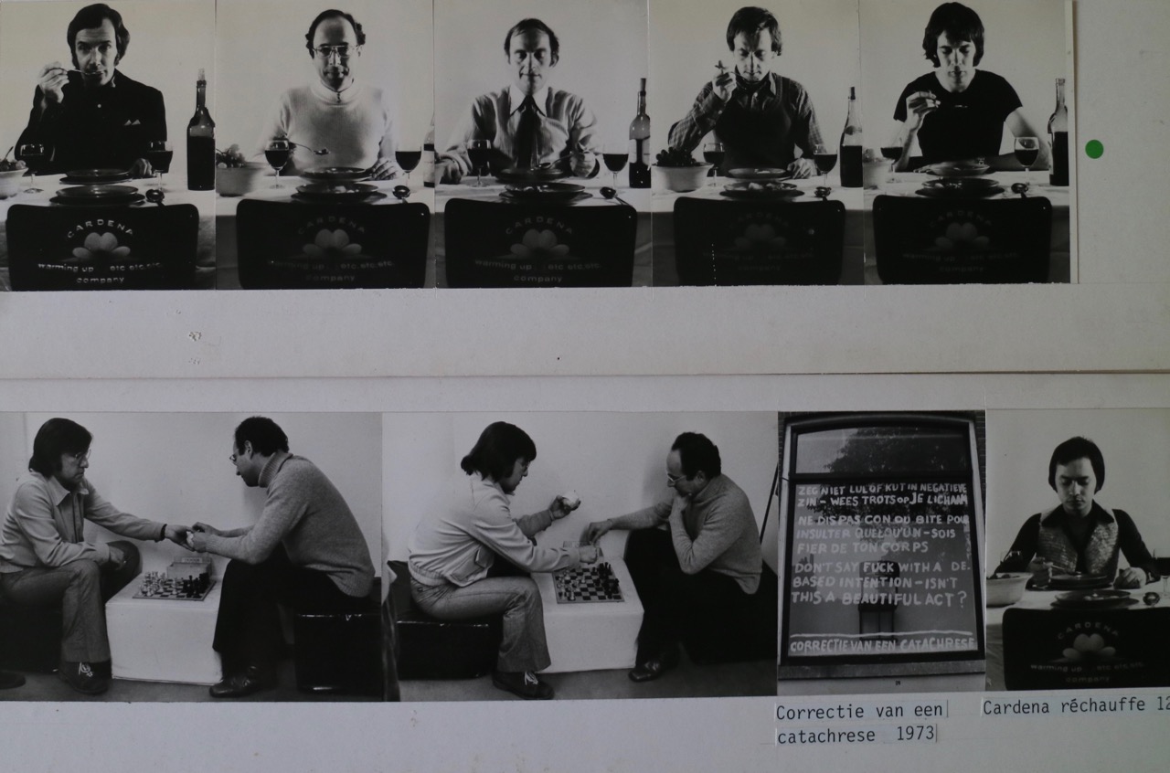 Detail documentatie werken Michel Cardena, 1973-1974. <em>fotograaf: Jorgos Chronis</em>