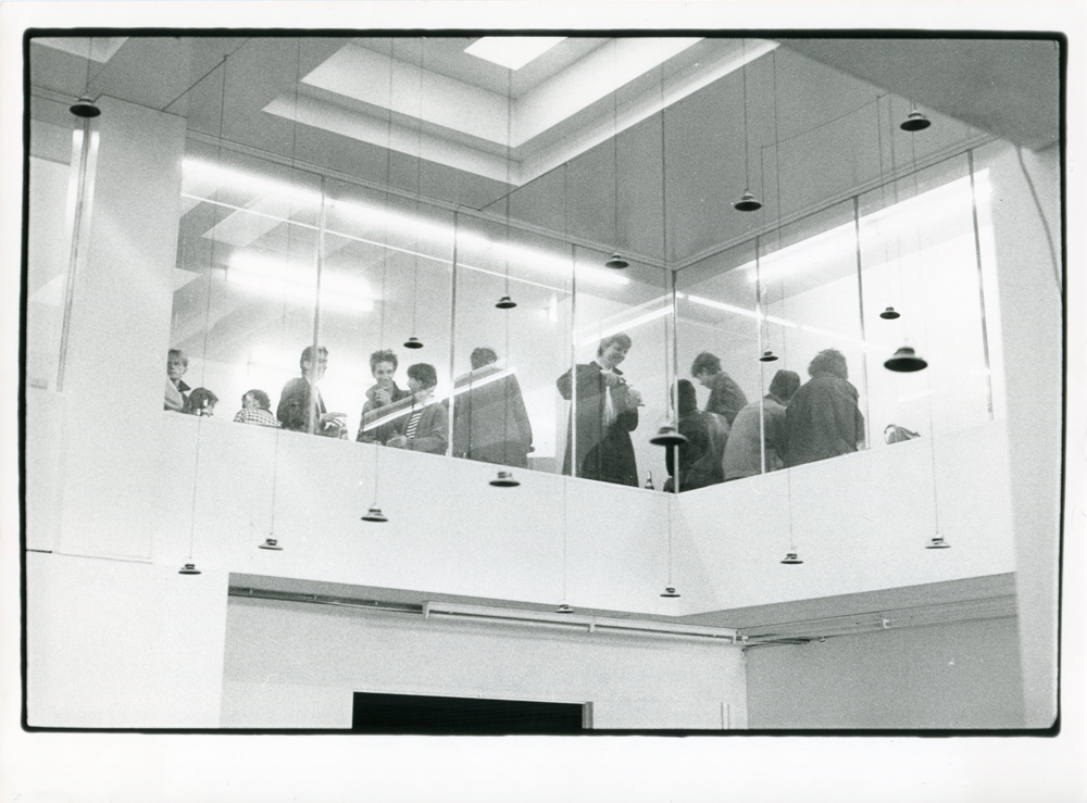 1986 &ldquo;OPENING OF THE NEW PREMISES OF DE APPEL&rdquo;: PRINSENEILAND 7, AMSTERDAM 30 Apr 1986,12 a.m. @ Prinseneiland Wolter Wierbos, Sound improvisations on space. photographer: &copy; Frank Gribling, Amsterdam &copy; De Ap