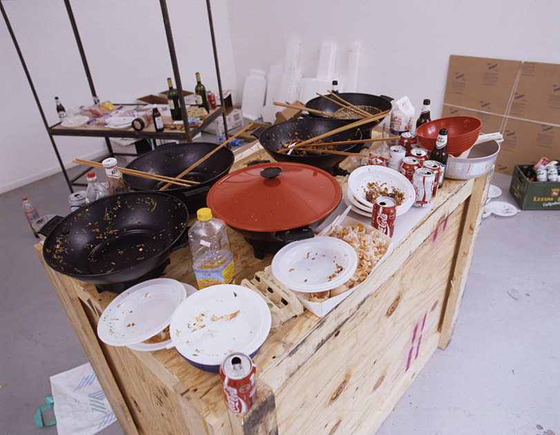 1996 RIRKRIT TIRAVANIJA & REN&Eacute;E GREEN, 26 Jan - 24 Mar 1996, @ Nieuwe Spiegelstraat 10. Rirkrit Tiravanija, Pad Thai, 1991-'96. photographer: &copy; De Appel, Amsterdam & Rirkrit Tiravanija (foto / photo: Jodokus Driessen) &copy; 