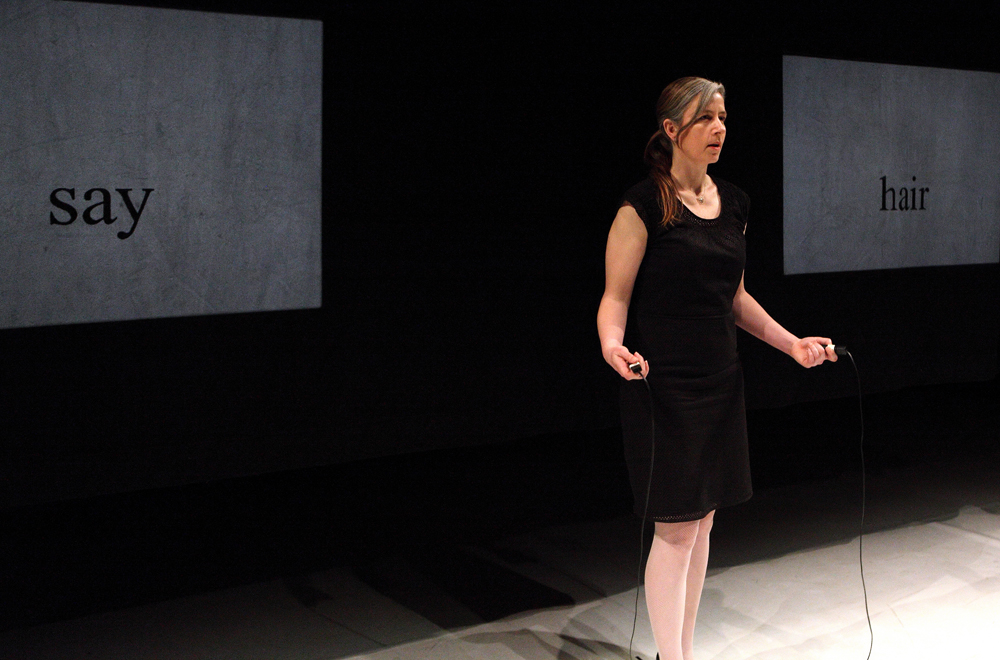 2014 PERFORMANCE: TELL/SELL, A COMMON STORY VAN SARAH VAN LAMSWEERDE 15 May 2014,18:00 - 20:00 hrs @ de Appel arts centre Sarah van Lamsweerde, 80 Words, 2012, performance. Photo Jan-Peter van Popta. &copy; De Appel, Amsterdam & de kunstenaar(