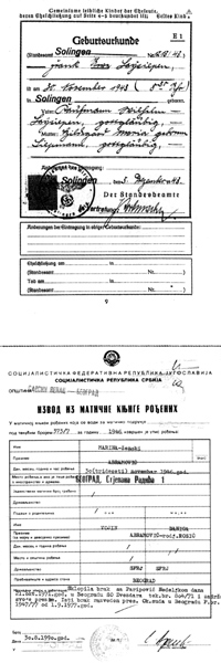Geboortecertificaten van Ulay en Marina © Frank Uwe Laysiepen / Marina Abramovic