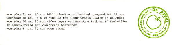 Uitnodiging © De Appel, Amsterdam & de kunstenaar(s)/the artist(s)