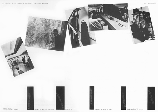 Opening De vijf zinnen (De Appel, 2 (1982) 1, pp. 4-5.) © De Appel, Amsterdam & de kunstenaar(s)/the artist(s)
