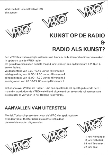 Advertentie © De Appel, Amsterdam & de kunstenaar(s)/the artist(s)