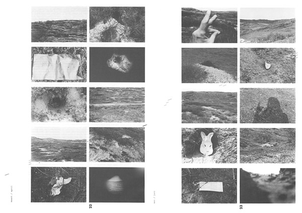 Tussentijds verslag van werkzaamheden in de duinen bij Castricum. Juni 1981’, De Appel, 1 (1981) 1, pp. 22, 23.. <em>fotograaf: © Silvia Steiger</em> © De Appel, Amsterdam & de kunstenaar(s)/the artist(s)