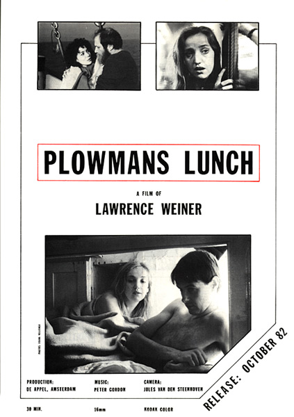 Lawrence Weiner, Plowmans Lunch © De Appel, Amsterdam & de kunstenaar(s)/the artist(s)